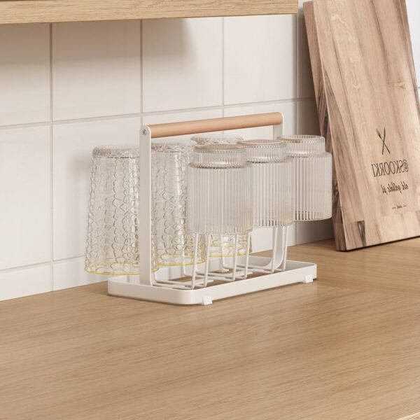 Multifunctional Glass Holder with Wooden Handle