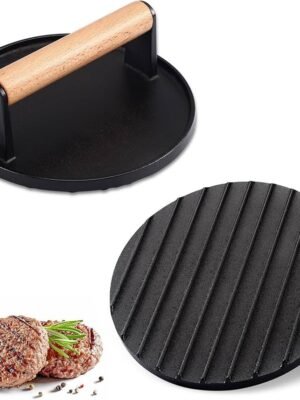 Cast Iron Grill Press – BBQ Burger & Steak Press