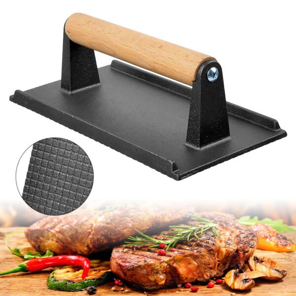 Cast Iron Grill Press – BBQ Burger & Steak Press