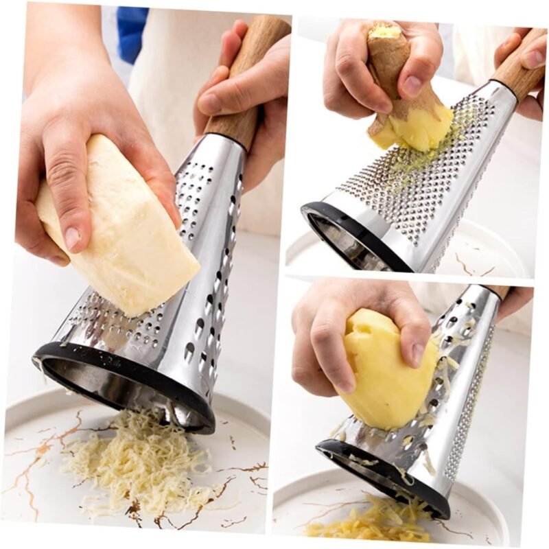 TK 3-Sided Grater With Wooden Handle – Kitchen Tool