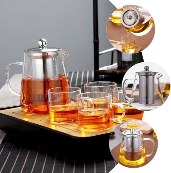 Glass Teapot with Removable Stainless Steel Infuser