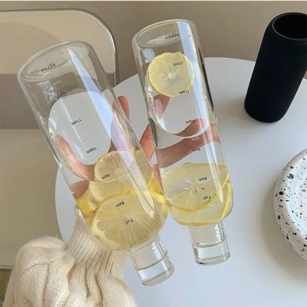 Clear BPA-Free Water Bottle with Time Markers
