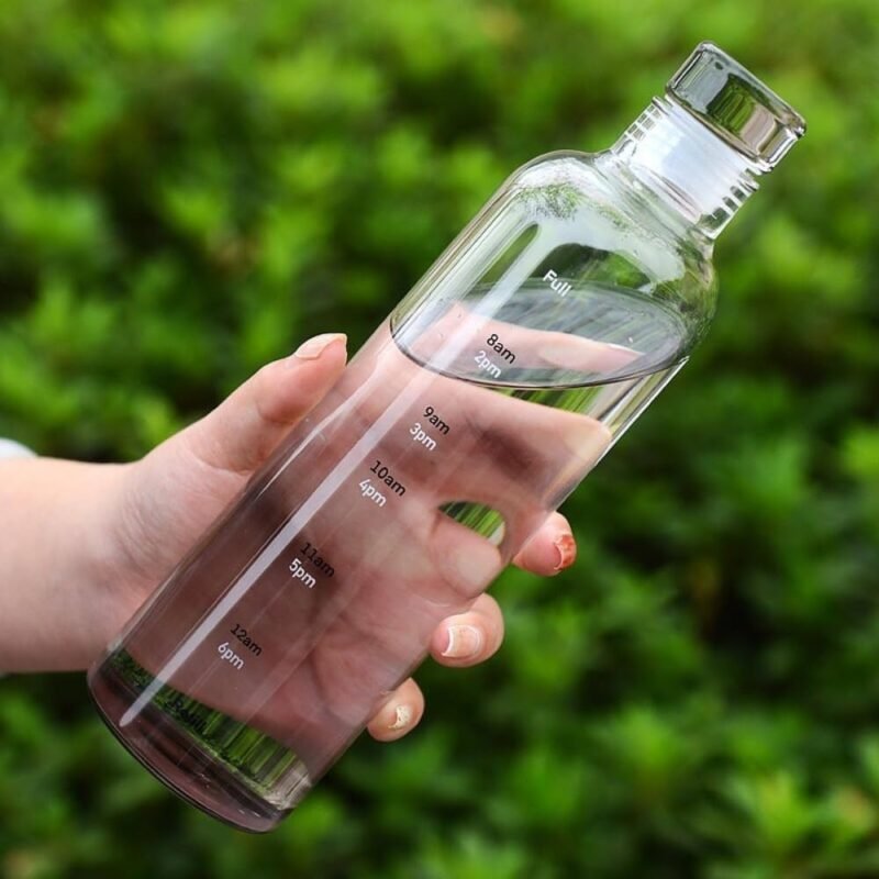 Clear BPA-Free Water Bottle with Time Markers