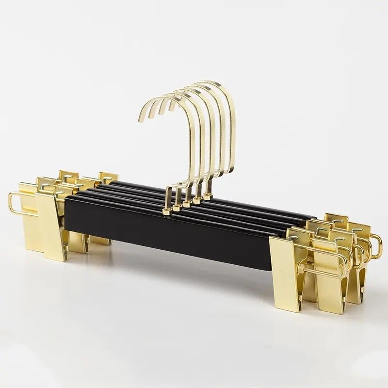 3 Pack Gold Plated Clothes Hangers with Adjustable Clips