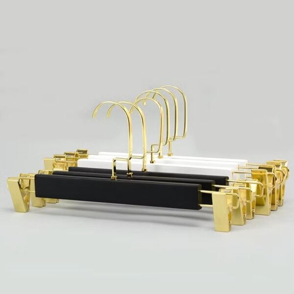 TK 3 Pack Gold Plated Clothes Hangers with Adjustable Clips