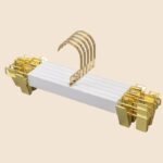 TK 3 Pack Gold Plated Clothes Hangers with Adjustable Clips