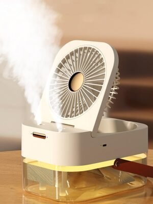 Rechargeable Portable Air Cooler with Water Mist & LED Light