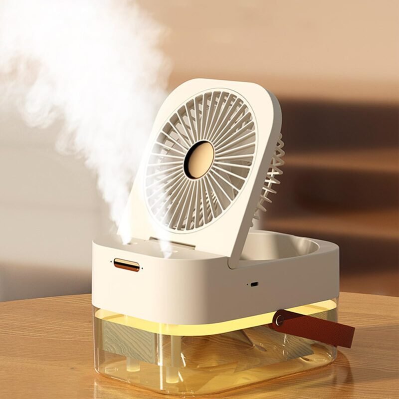 Rechargeable Portable Air Cooler with Water Mist & LED Light