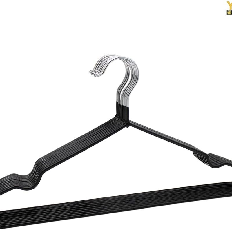 TK 10-Pack Metal Clothes Hangers with PVC Coating