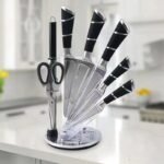 8-Piece Knife Set with Sharpener & Acrylic Stand