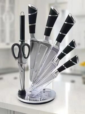 8-Piece Knife Set with Sharpener & Acrylic Stand