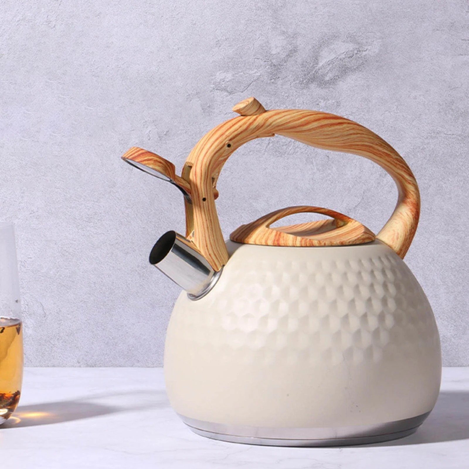 TK 3.0L Stainless Steel Whistling Kettle with Wooden Handle