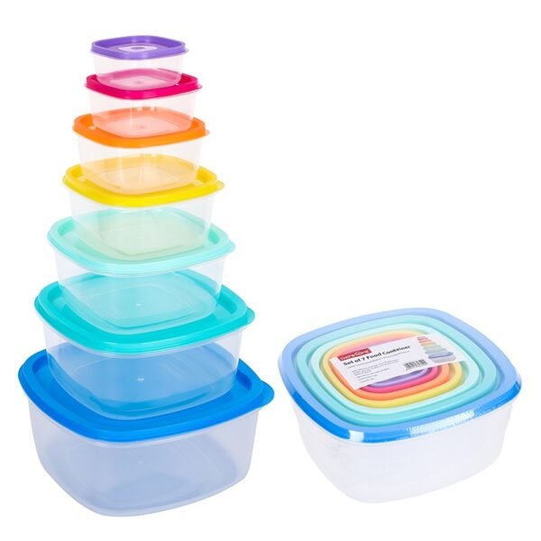 TK 7-Piece Square Food Storage Container Set