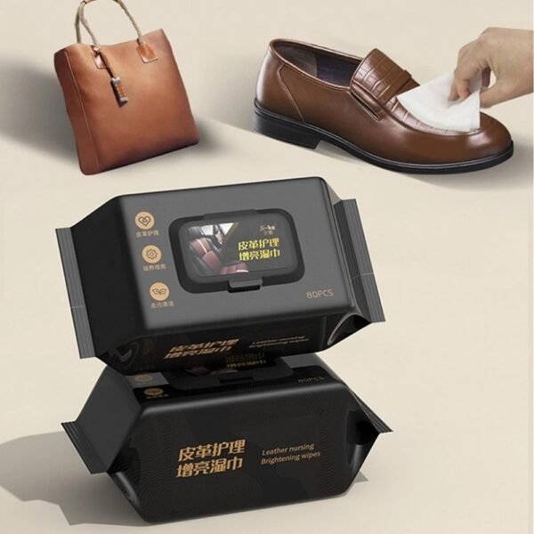 80 Pack Leather Surface Wipes – Travel & Multi-Leather Use