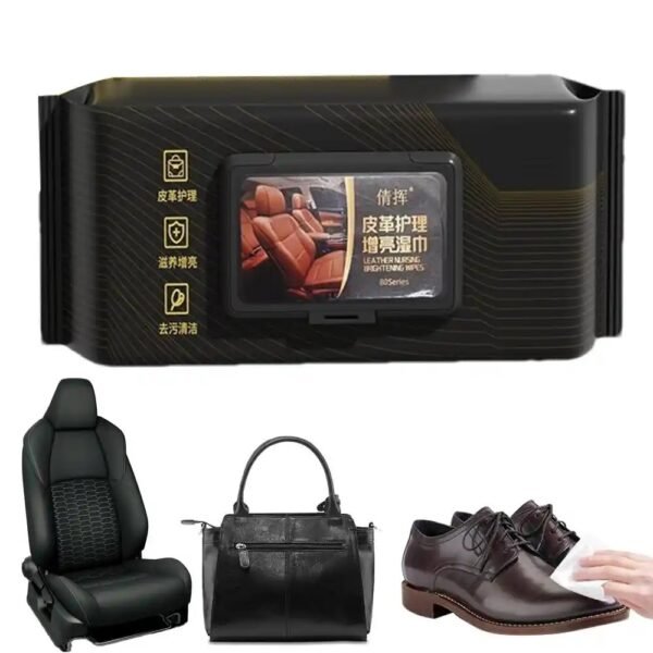 80 Pack Leather Surface Wipes – Travel & Multi-Leather Use