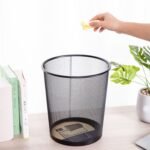 Black Metal Mesh Waste Bin – Office & Home Trash Can