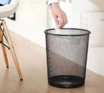 Black Metal Mesh Waste Bin – Office & Home Trash Can