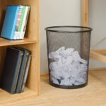 Black Metal Mesh Waste Bin – Office & Home Trash Can