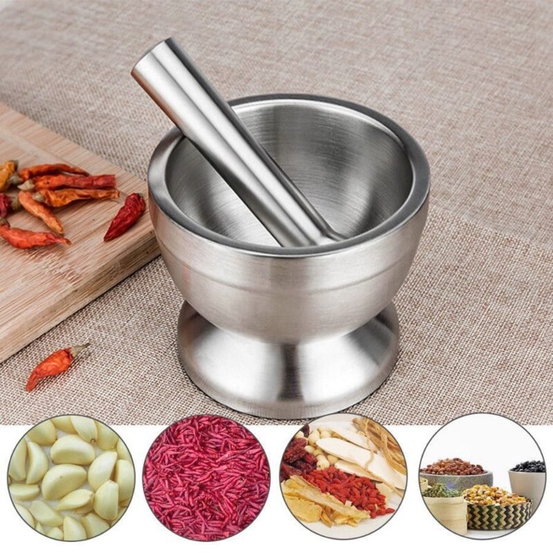 Stainless Steel Mortar and Pestle – Durable Kitchen Herb Grinder