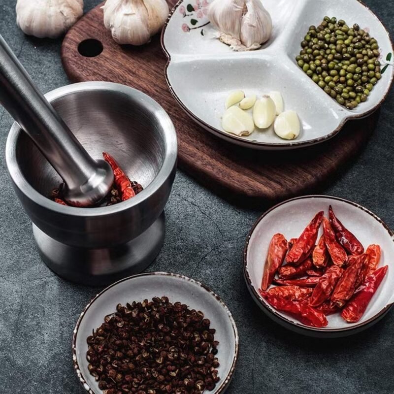 Stainless Steel Mortar and Pestle – Durable Kitchen Herb Grinder