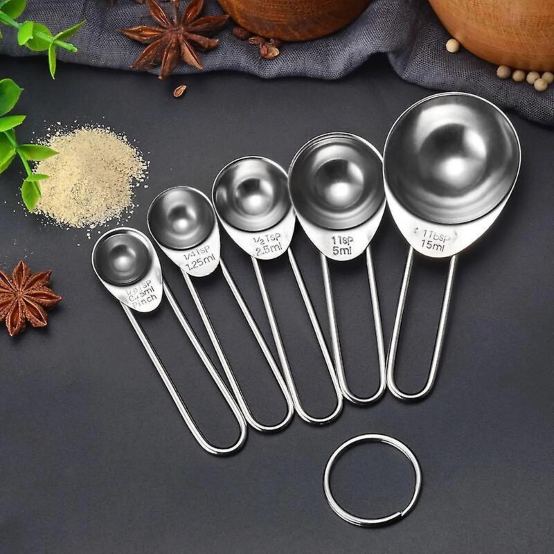 TK Stainless Steel 5-Piece Measuring Spoon Set