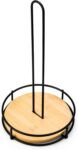 Paper Towel Holder with Bamboo Base – Kitchen Counter Stand
