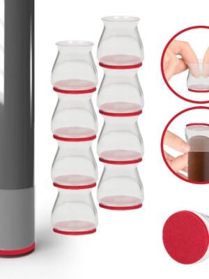 8 Pack Furniture Leg Floor Protectors – Felt Sliders