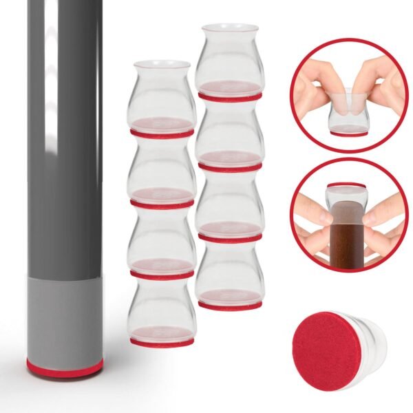 8 Pack Furniture Leg Floor Protectors – Felt Sliders