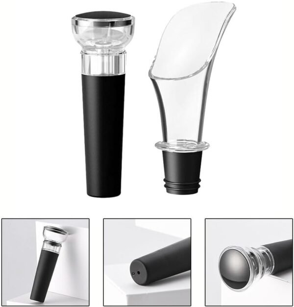 Wine Pourer and Bottle Stopper Set – Leak-Resistant Wine Accessories