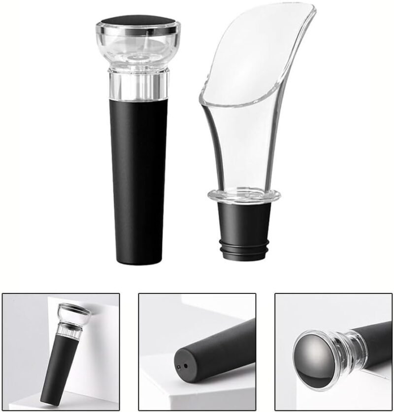 Wine Pourer and Bottle Stopper Set – Leak-Resistant Wine Accessories