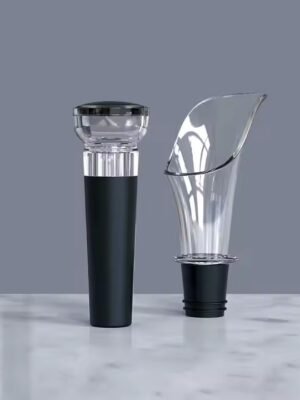 Wine Pourer and Bottle Stopper Set – Leak-Resistant Wine Accessories