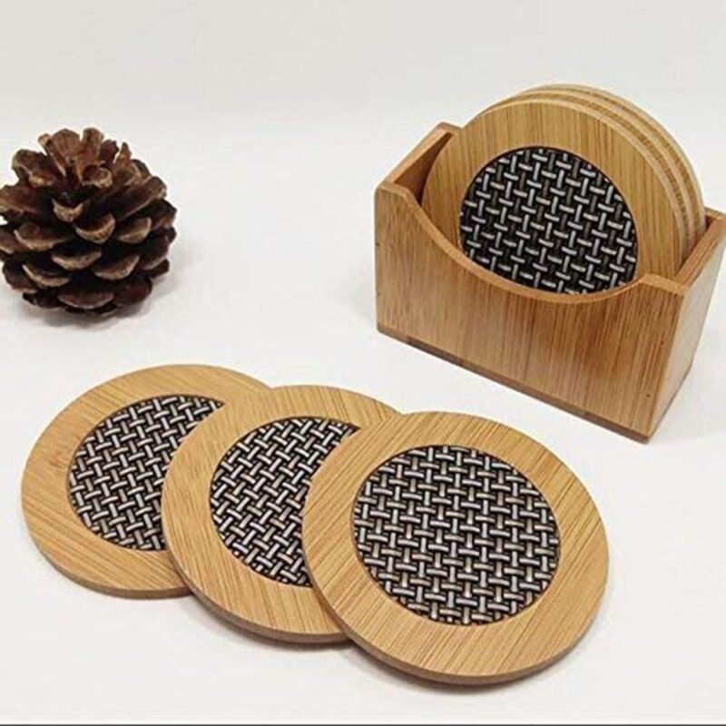 Bamboo Wooden Coasters – Durable & Eco-Friendly