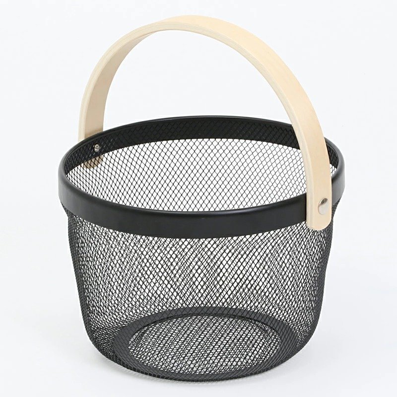 TK Round Iron & Wood Tray with Ventilation