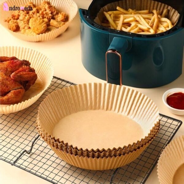 TK Air Fryer Paper Liners – Non-Stick Disposable Parchment Sheets