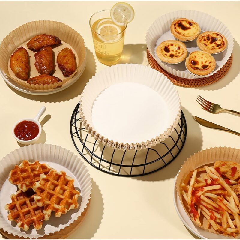 TK Air Fryer Paper Liners – Non-Stick Disposable Parchment Sheets