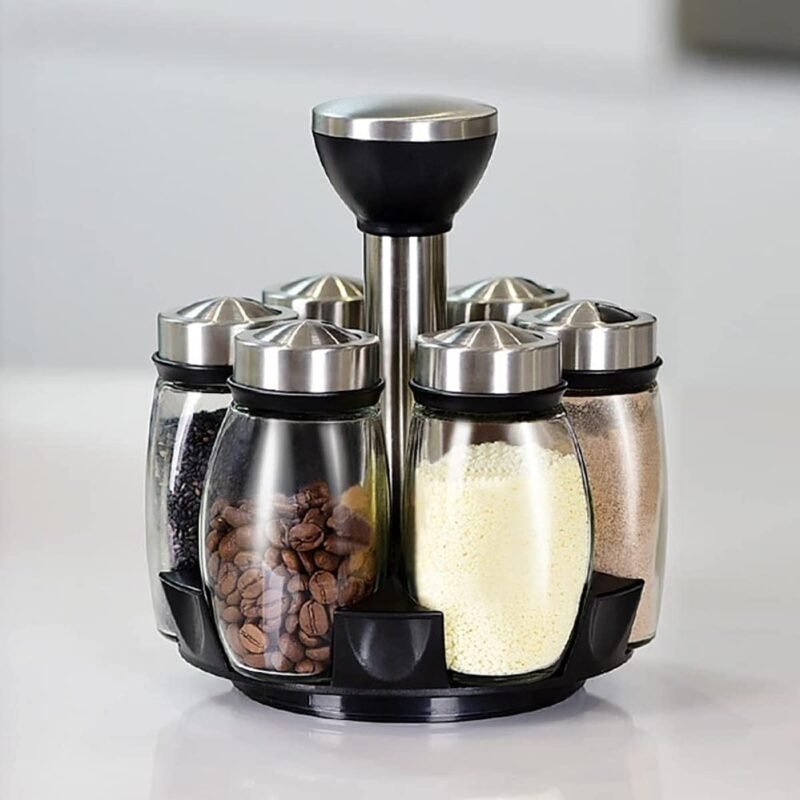 6-Piece Rotating Countertop Spice Organiser