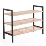 3 Tier Bamboo Shoe Rack Storage Organiser
