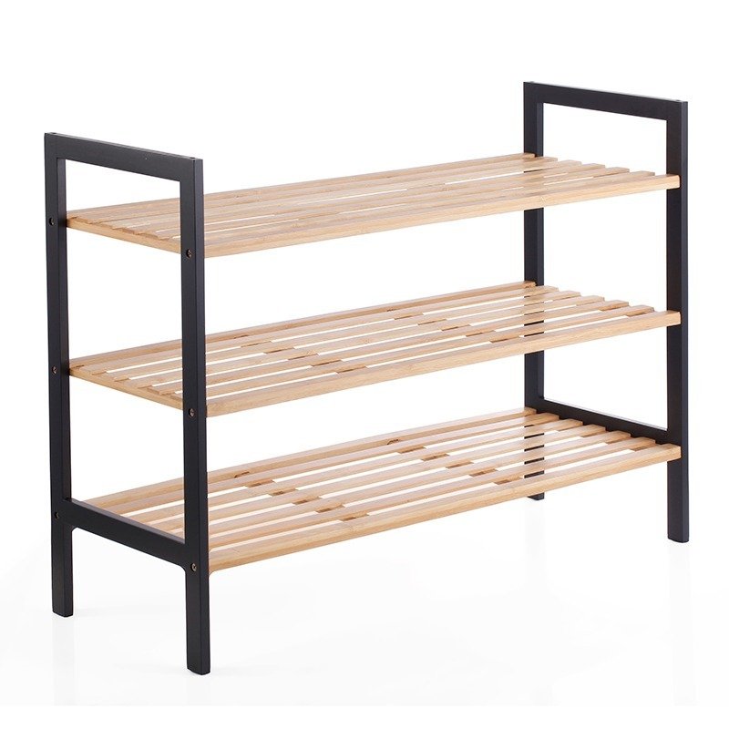 3 Tier Bamboo Shoe Rack Storage Organiser