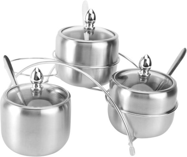 3 Piece Stainless Steel Seasoning Jars