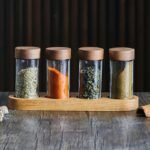 TK Glass Spice Jar with Acacia Base