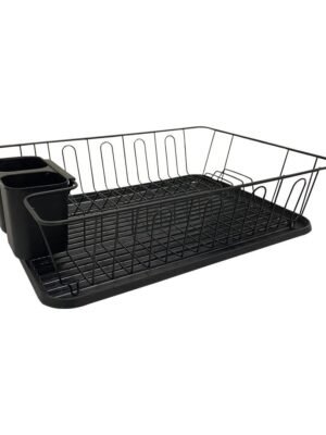 Metal Dish Rack with Drip Tray and Cutlery Holder