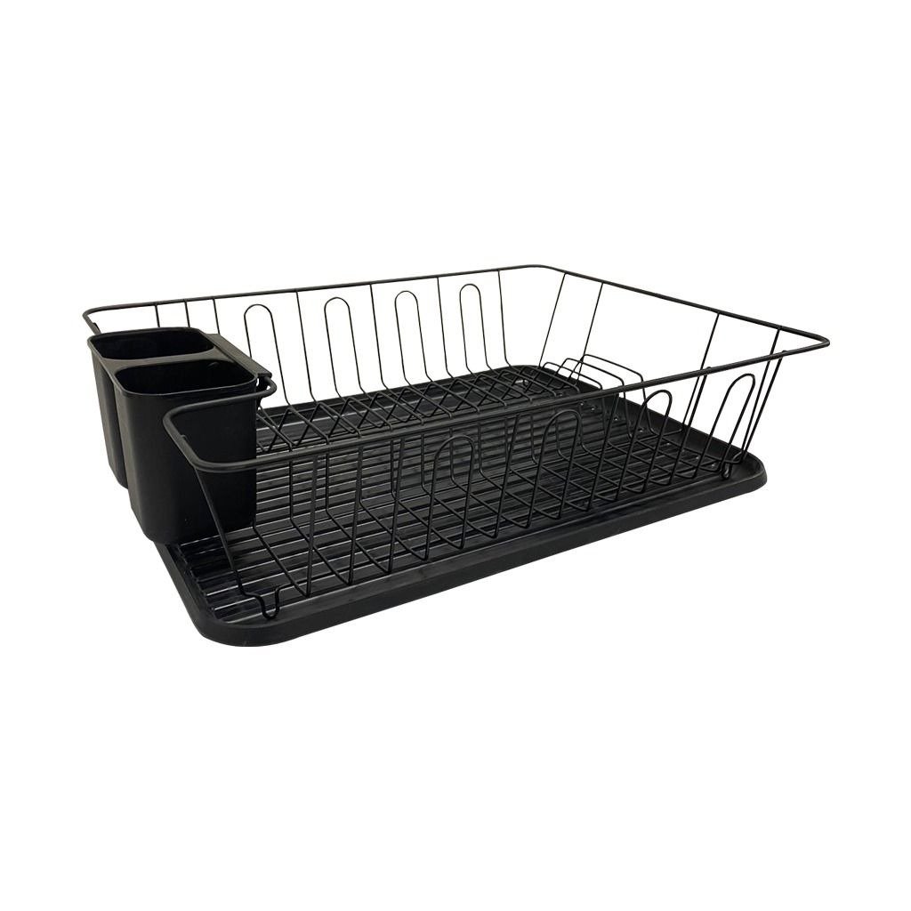 Metal Dish Rack with Drip Tray and Cutlery Holder