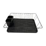 Metal Dish Rack with Drip Tray and Cutlery Holder
