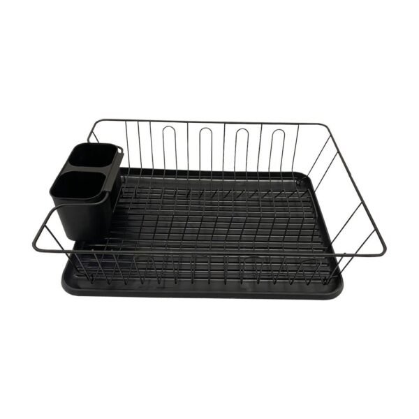 Metal Dish Rack with Drip Tray and Cutlery Holder