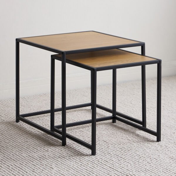 TK 2-Piece Nesting Tables – Wooden & Metal Set