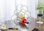 Honeycomb Metal Wine Rack – 6 Bottle Freestanding Storage & Display Stand