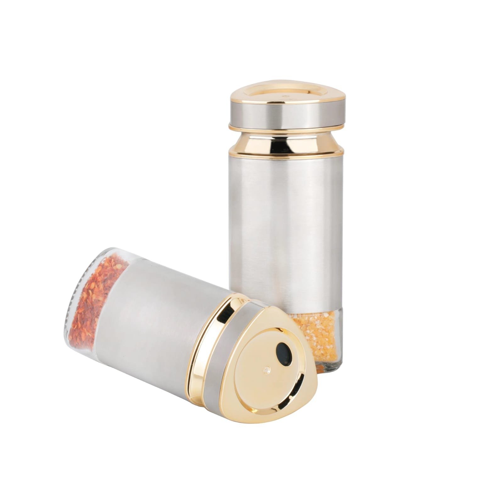 Glass & Stainless Steel Shaker Bottle – Spice & Seasoning Dispenser