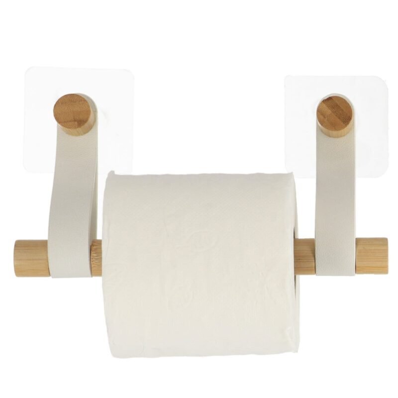 TK Bamboo Wall-Mounted Toilet Paper Holder