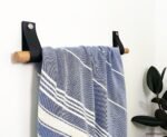 TK Bamboo Wall-Mounted Towel Rack – Single-Bar Adhesive Bathroom Holder