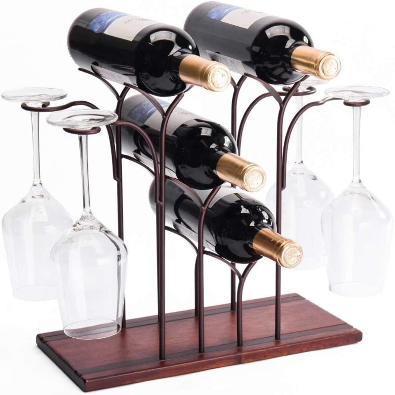 Freestanding Wine Glass & Bottle Rack
